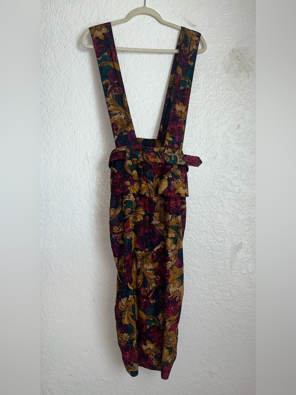 Nina Piccalino vintage belted romper overalls dress made in USA size 8